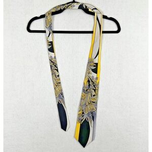 VITALIANO PANCALDI Tie Black Gold Paisley Swirl Design 100% SILK Made in Italy